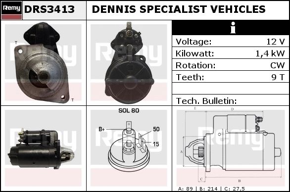 DELCO REMY Starter DRS3430